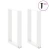 U-Shaped Coffee Table Legs - White Steel 50x(72-73) cm - 2 pcs