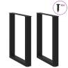 U-Shaped Coffee Table Legs - Black Steel (60x72-73 cm) | HipoMarket