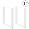 U-Shaped Coffee Table Legs - White Steel 80x(72-73) cm - 2 pcs