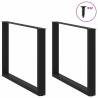 U-Shaped Coffee Table Legs - Black Steel | Hipomarket