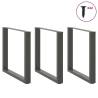 U-Shaped Coffee Table Legs - Anthracite Steel, 80x(72-73) cm