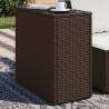  Garden Side Table with Glass Top Brown 58x27.5x55 cm Poly Rattan Colour brown Quantity in Package 1 Material pe rattan 