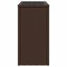 Garden Side Table with Glass Top - Brown Poly Rattan 58x27.5cm