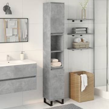 Bathroom Cabinet Concrete Grey 30x30x190 cm | Hipomarket UK