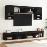 Stylish Black TV Cabinet with LED Lights - 100x30x30 cm