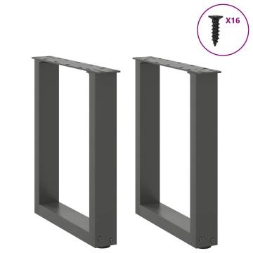 Coffee Table Legs U-Shaped 2 pcs Anthracite - Modern Steel Design