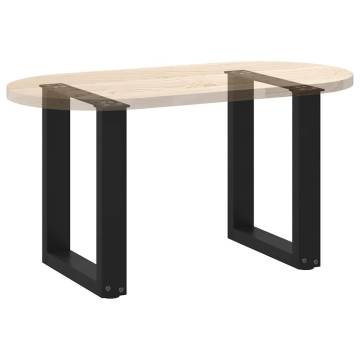 Black U-Shaped Coffee Table Legs - 2 pcs Steel | HipoMarket