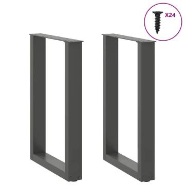 U-Shaped Coffee Table Legs - Anthracite Steel - 2 pcs