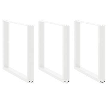 U-Shaped Coffee Table Legs - White Steel Set of 3 | HipoMarket