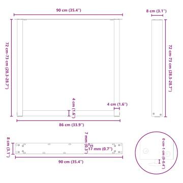 U-Shaped Coffee Table Legs - White Steel Set of 3 | HipoMarket