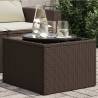  Garden Table with Glass Top Brown 55x55x37 cm Poly Rattan Colour brown Quantity in Package 1 Material pe rattan 