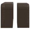 2 pcs Brown Poly Rattan Storage Shelves for Outdoor Spaces