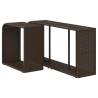 2 pcs Brown Poly Rattan Storage Shelves for Outdoor Spaces