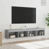 TV Cabinets with LED Lights 2 pcs Concrete Grey 80x30x30 cm Colour concrete grey Quantity in Package 2 Width 80 cm 