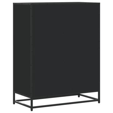 Elegant Black Shoe Cabinet - 75x38x97.5 cm Engineered Wood & Metal