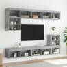 Stylish TV Cabinets with LED Lights - Concrete Grey, 2 pcs