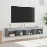 Stylish TV Cabinets with LED Lights - Concrete Grey, 2 pcs