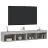 Stylish TV Cabinets with LED Lights - Concrete Grey, 2 pcs