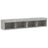 Stylish TV Cabinets with LED Lights - Concrete Grey, 2 pcs