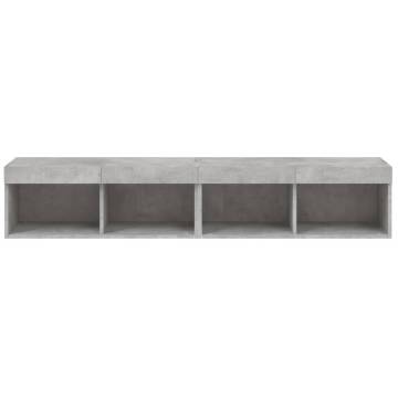 Stylish TV Cabinets with LED Lights - Concrete Grey, 2 pcs