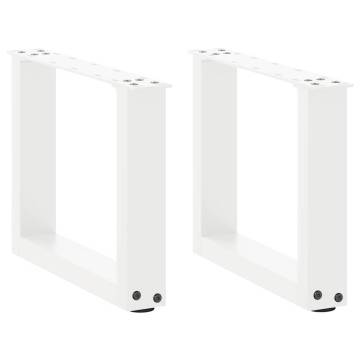 U-Shaped Coffee Table Legs - White Steel | 30x(30-31) cm