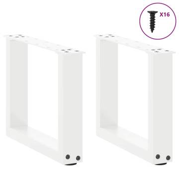 U-Shaped Coffee Table Legs - White Steel | 30x(30-31) cm