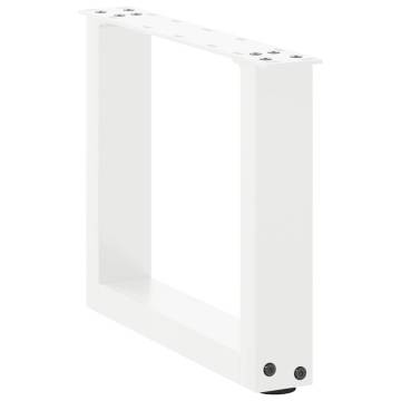 U-Shaped Coffee Table Legs - White Steel | 30x(30-31) cm