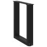 U-Shaped Coffee Table Legs - Black Steel (28x42-43 cm)