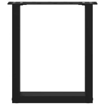 U-Shaped Coffee Table Legs - Black Steel (28x42-43 cm)