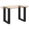 U-Shaped Coffee Table Legs - Black Steel (28x42-43 cm)