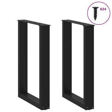 U-Shaped Coffee Table Legs - Black Steel 50x(72-73) cm | HipoMarket