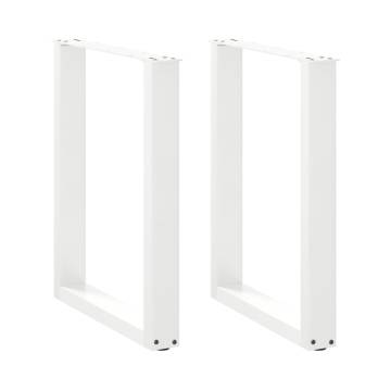 U-Shaped Coffee Table Legs - 2 pcs White Steel 60cm