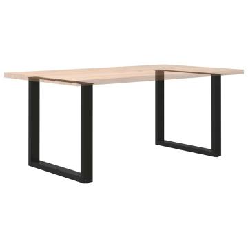 U-Shaped Coffee Table Legs - 2 pcs Black Steel 80x(72-73) cm