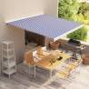 Awning Top Sunshade Canvas Blue & White 500x300 cm - Buy Now