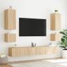 Stylish TV Wall Cabinets with LED Lights - Sonoma Oak - 2 Pcs