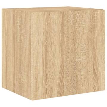 Stylish TV Wall Cabinets with LED Lights - Sonoma Oak - 2 Pcs