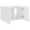 TV Wall Cabinet with LED Lights - White 60x35x41 cm