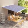 Awning Top Sunshade Canvas Blue & White 400x300 cm | HipoMarket