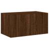 TV Wall Cabinet with LED Lights - Brown Oak 60x35x31 cm