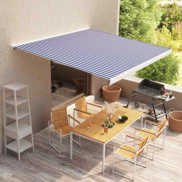 Awning Top Sunshade Canvas Blue & White 450x300 cm | HipoMarket