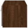 TV Wall Cabinet with LED Lights - Brown Oak 60x35x31 cm