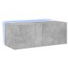 Stylish TV Wall Cabinet with LED Lights - Concrete Grey 80x35x31 cm