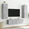 Stylish TV Wall Cabinet with LED Lights - Concrete Grey 80x35x31 cm