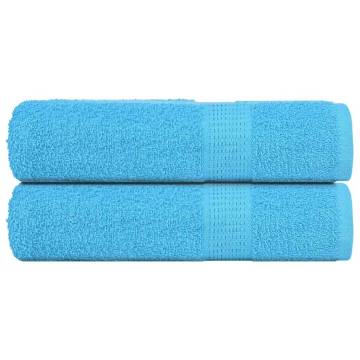 Turquoise Shower Towels - 2 pcs, 100% Cotton, 70x140 cm