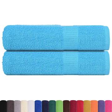 Turquoise Shower Towels - 2 pcs, 100% Cotton, 70x140 cm