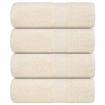 Guest Towels 4 pcs Cream 30x50 cm 100% Cotton - HipoMarket