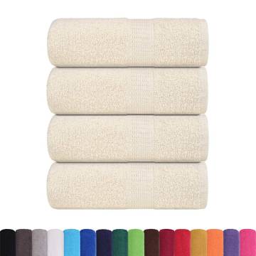 Guest Towels 4 pcs Cream 30x50 cm 100% Cotton - HipoMarket