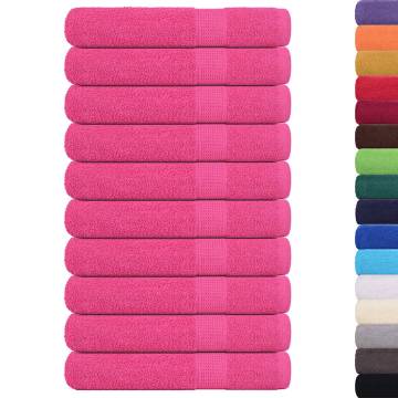 10 Pink Sauna Towels - 80x200 cm, 100% Cotton - Hipomarket