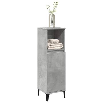 Concrete Grey Bathroom Cabinet 30x30x100 cm - Durable Design