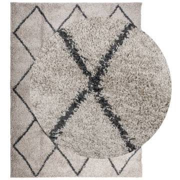 Shaggy Rug PAMPLONA - High Pile Beige and Anthracite 300x400 cm